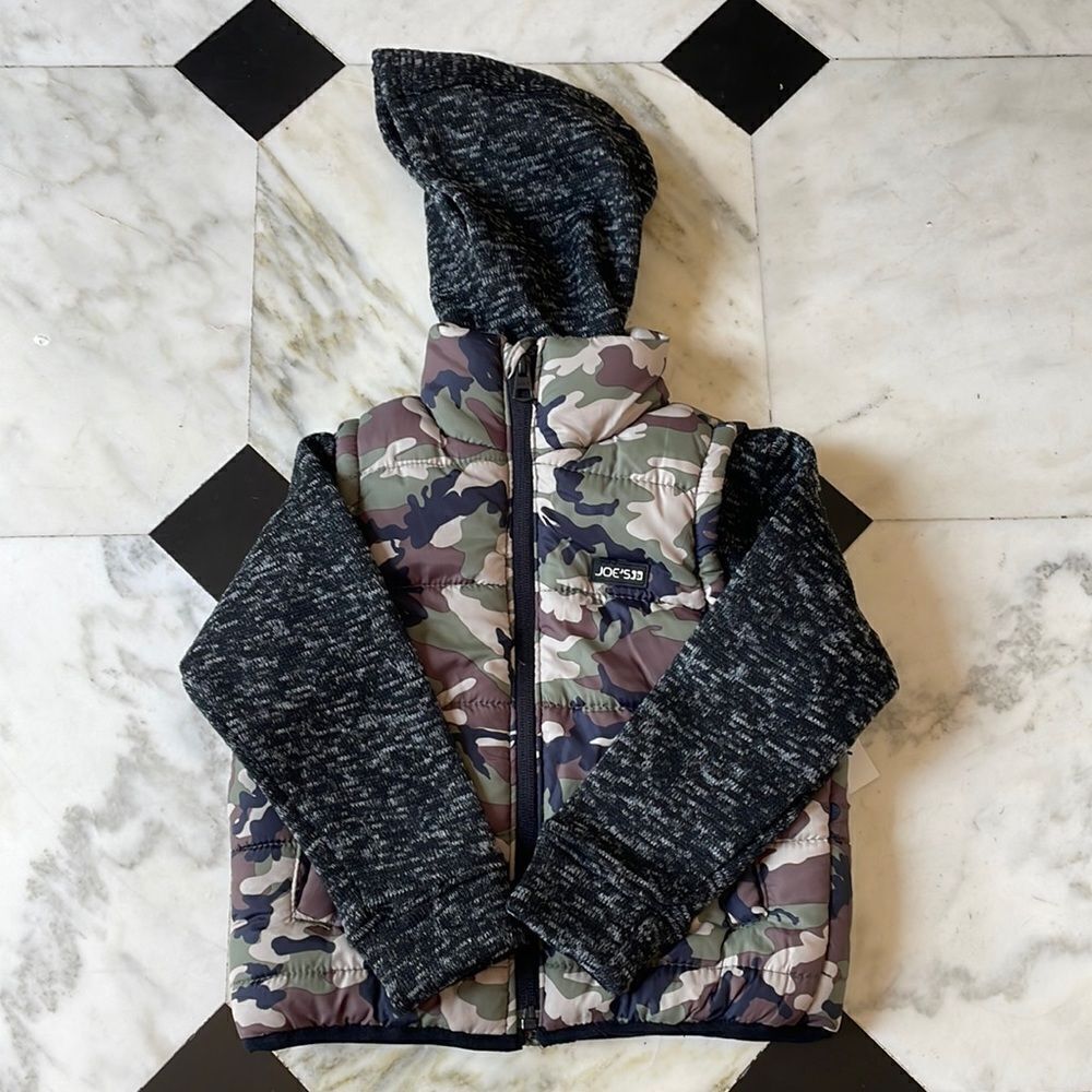 Joe’s Jeans Toddler Camo Hooded Puffer Vest Jacket NWT